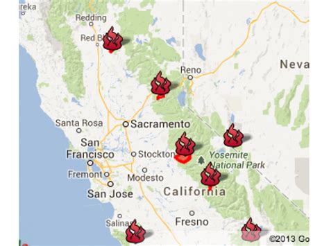 Map Where Fires Are Burning In California Fair Oaks Ca Patch