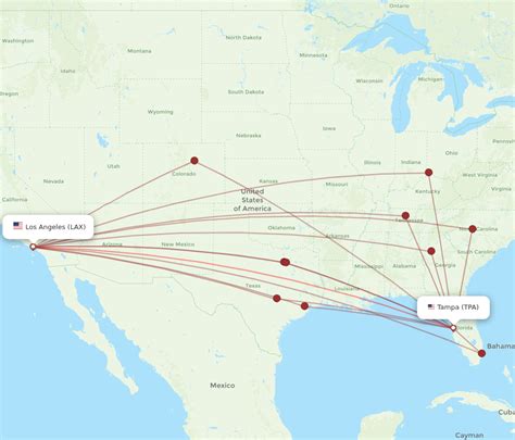 All Flight Routes From Los Angeles To Tampa Lax To Tpa Flight Routes