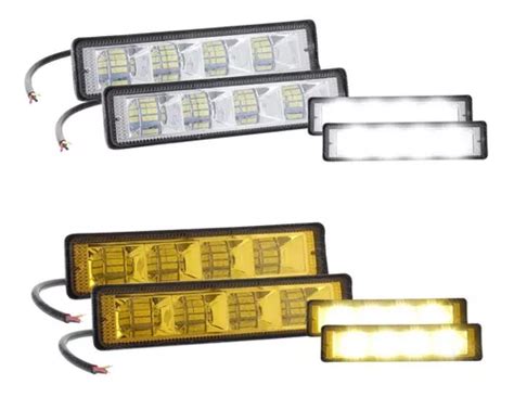 Par Faros Barra Auxiliar Led Panel Fija Estrobo Vf