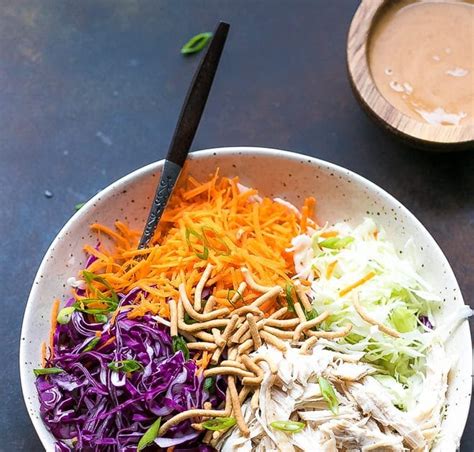 Chinese Chicken Cabbage Salad With Peanut Sauce Recipe Keto Asian