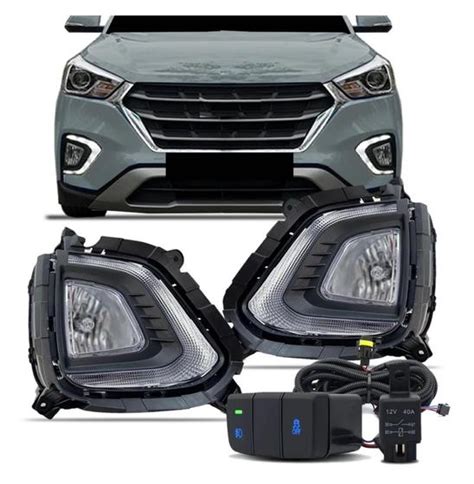 Kit Farol De Milha Neblina Drl Creta 2020 2021 Pcd Smart Suits