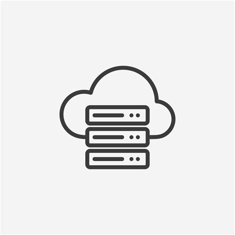 Cloud Data Icon Vector Isolated Network Storage Center Technology