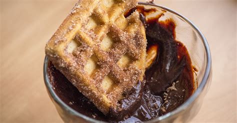 Churro Waffle Bites With Mexican Chocolate Dipping Sauce Grizzly Fare