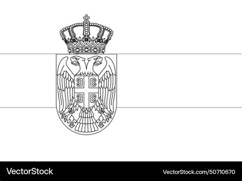 Black Outline Flag Of Serbia Royalty Free Vector Image