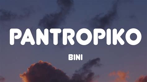 Bini Pantropiko Lyrics Youtube