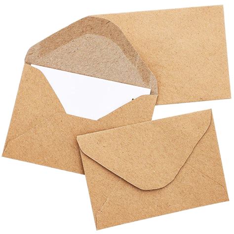 100-Count Bulk Mini Kraft Envelopes for Small Note Cards, Business and ...