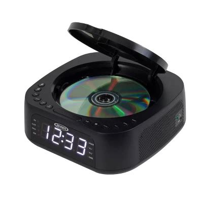 Jensen Stereo Dual Alarm Clock With Top Loading Cd/mp3 Cd Player ...