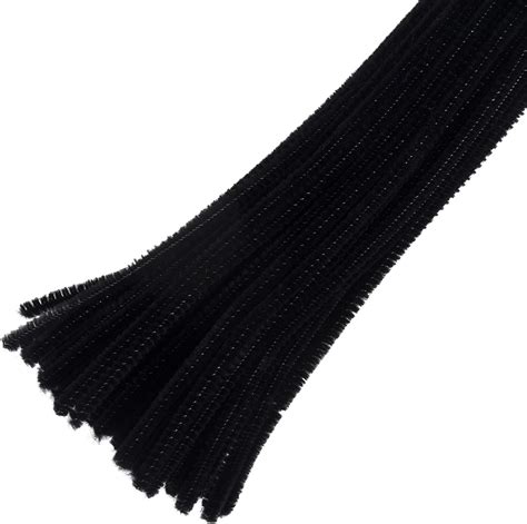 Trimits Craft Synthetic Chenille Stem Pipe Cleaners 30cm X 6mm Black