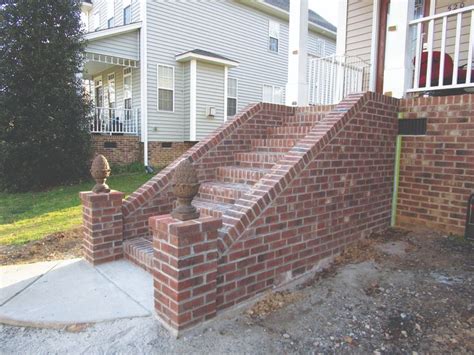 sloped brick wall  stair google search exterior stairs brick