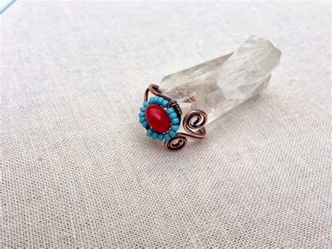 Lisa Yang Jewelry Wire Wrapped Ring With Beaded Flower