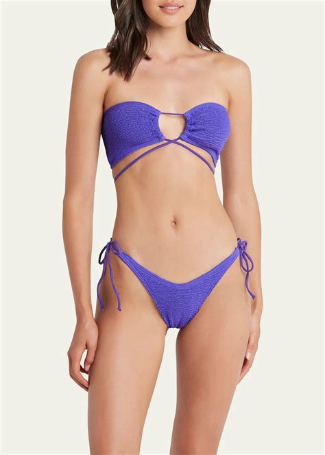 Bond Eye Swim Margarita Eco Bandeau Bikini Top In Acid Purple Modesens