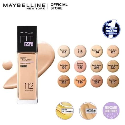 Maybelline Fit Me Dewy Smooth Liquid Foundation Spf 30 125 59 Off