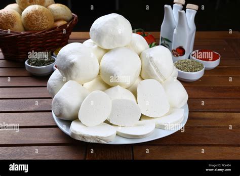 Buffalo Mozzarella Cheese Stock Photo - Alamy