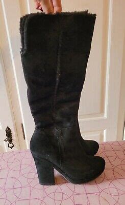 Zign Damen Wildleder Stiefel Schwarz Sehr Gut Ebay