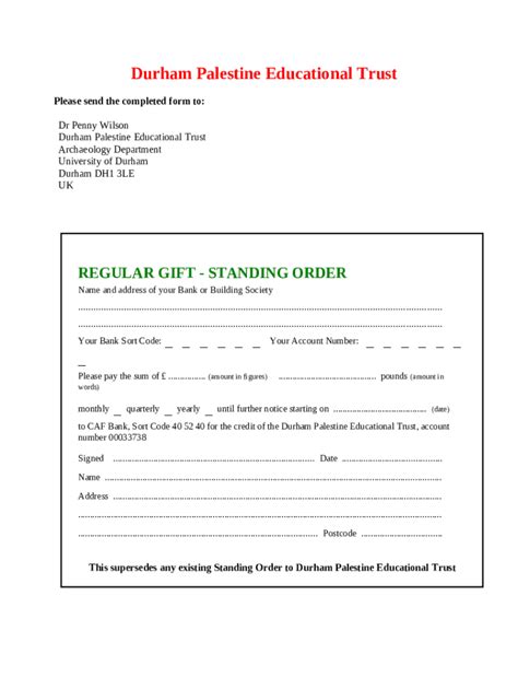 standing order   template pdffiller