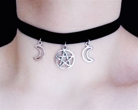 Triple Moon Velvet Choker Etsy Shop Ofstarsandwine Gothic