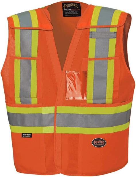 Pioneer V L Xl Tear Away High Visibility Safety Vest Orange L