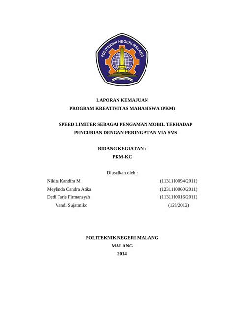 Contoh Laporan Kemajuan Pkm K Pdf Pdf Riset Riset