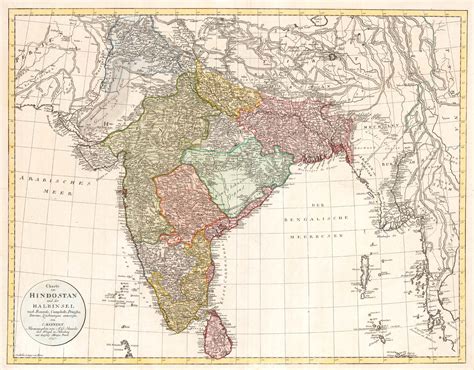 A Late Th Century Map Of India Altea Gallery