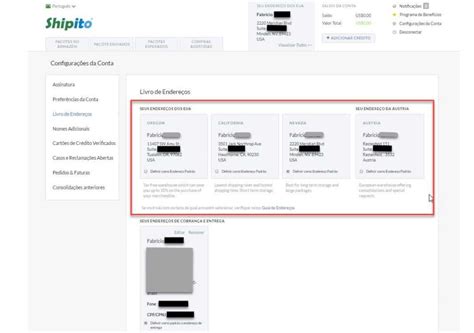 Endereço do Shipito Oregon X Califórnia X Nevada Saiba como Importar