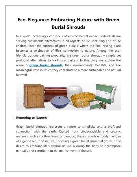 Eco-Elegance: Embracing Nature with Green Burial Shrouds by Green Burials - Issuu