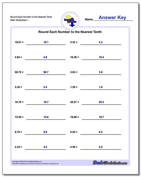 4th Grade Rounding Worksheets