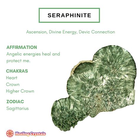 Seraphinite Summary of Properties, Chakras and Zodiac Sign Associations ...