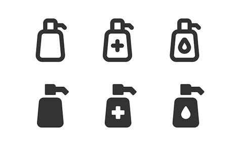 Premium Vector Soap Bottle Icon Set Gel Dispenser Symbol