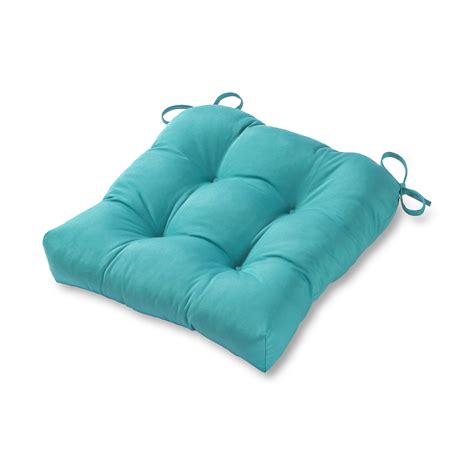 Greendale Home Fashions 20 X 20 Teal Outdoor Tufted Dining Seat Cushion