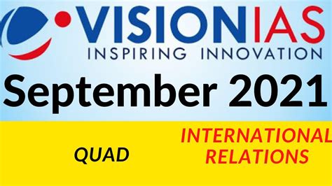 Quad Vision Ias September Current Affair International Relations