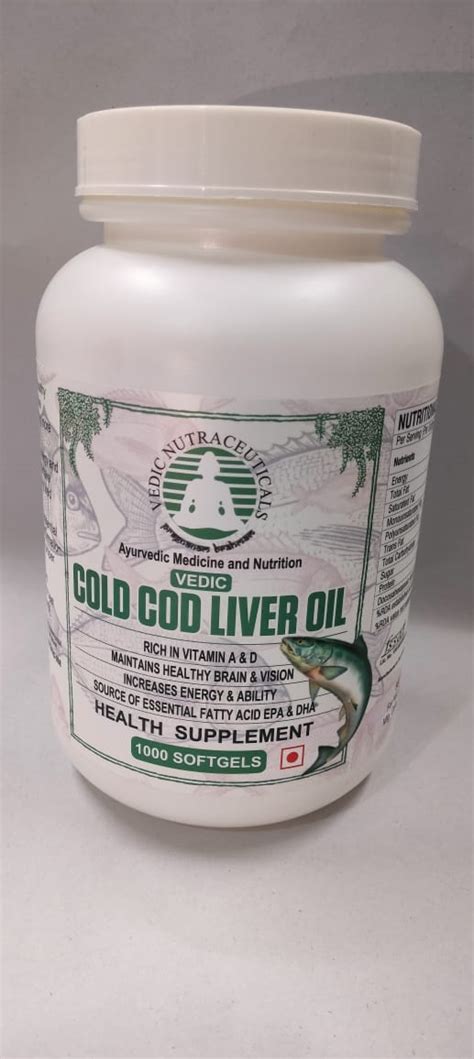 Cold Cod Liver Oil Soft Gels Vedic Nutraceuticals