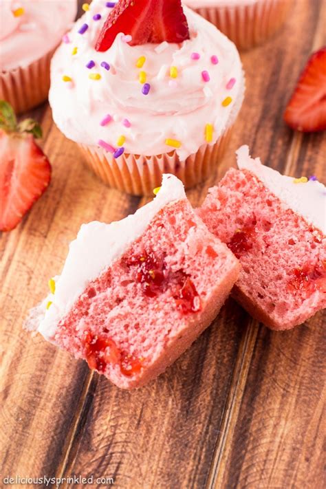 Strawberry Cupcakes Deliciously Sprinkled