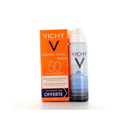 Vichy Pack Capital Soleil Émulsion Toucher Sec Spf50 Eau Thermale