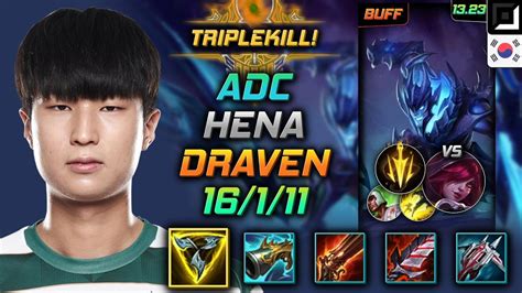 Draven Adc Build Hena Trinity Force Lethal Tempo LOL KR Challenger