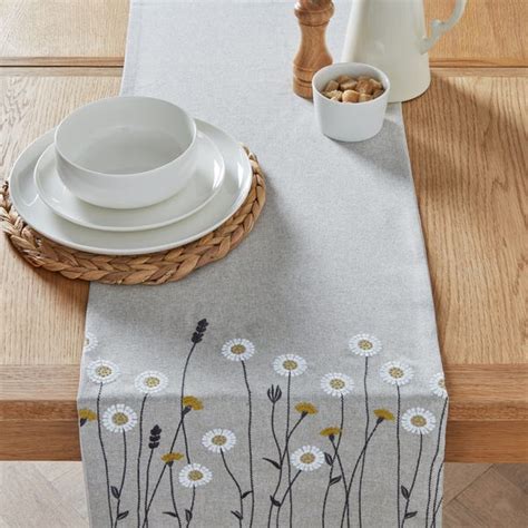 Scandi Floral Table Runner Dunelm