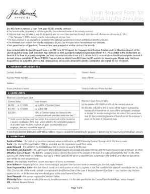 Fillable Online Loan Request Form For Non ERISA 403 B John Hancock