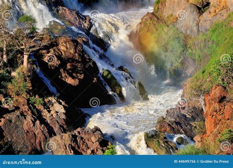 Epupa Waterfalls In On The Border Of Angola And Namibia Stock Photo