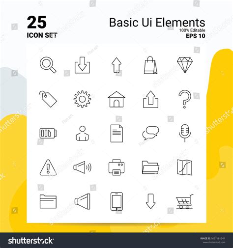 Basic Ui Elements Icon Set Stock Vector Royalty Free