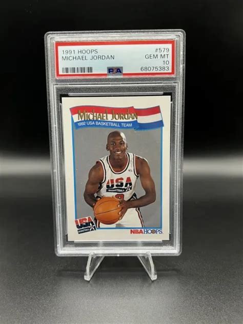 1991 NBA HOOPS Michael Jordan 579 Team USA Dream Team Graded PSA 10