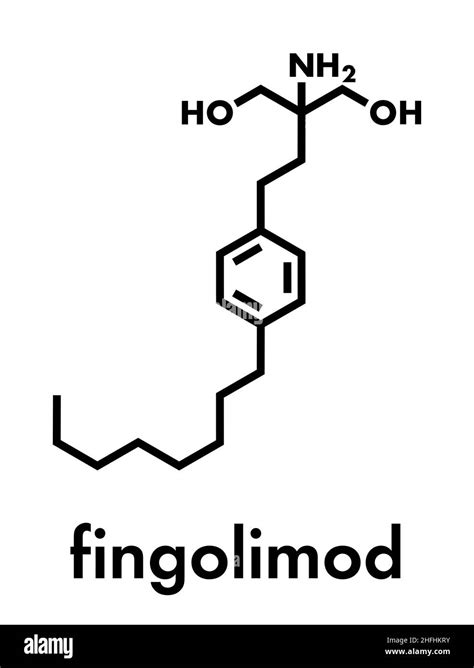 Fingolimod Multiple Sclerosis Ms Drug Molecule Skeletal Formula