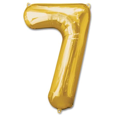 Number 7 Gold Foil Balloon 40 Inch Inflated With Weight Balloon Shop Nyc