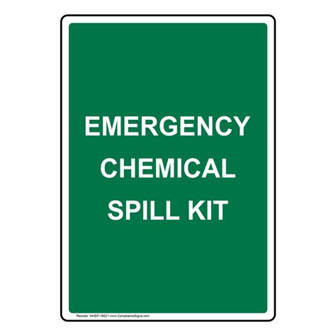 Vertical Sign - Chemical - Emergency Chemical Spill Kit