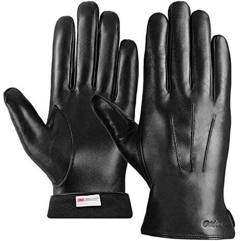 Leather Gloves For Menblack Driving Leather Gloveswinter 3m