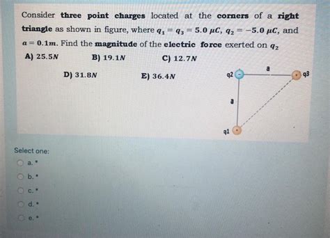 Solved Consider Three Point Charges Located At The Corners