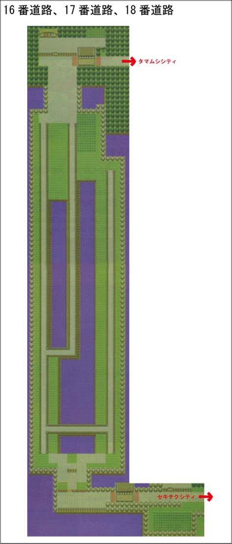 18番道路 マップ ポケモン 金・銀・クリスタルバージョン 攻略情報