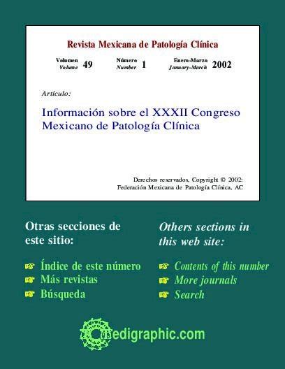 Pdf Revista Mexicana De Patolog A Cl Nica