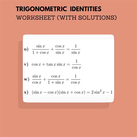 Derivatives of trigonometric functions worksheet no 2 (with solutions ...