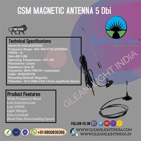 Metal Gsm Dbi Magnetic Antenna For Indoor At Rs In New Delhi Id