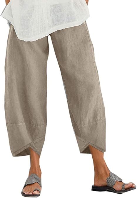 N P Vintage Femmes Coton Lin Pantalon Large Femme Pantalon Asym Trique