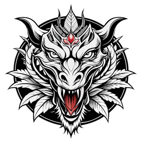 Premium Vector A Fierce Dragon Head Design With Intricate Details And